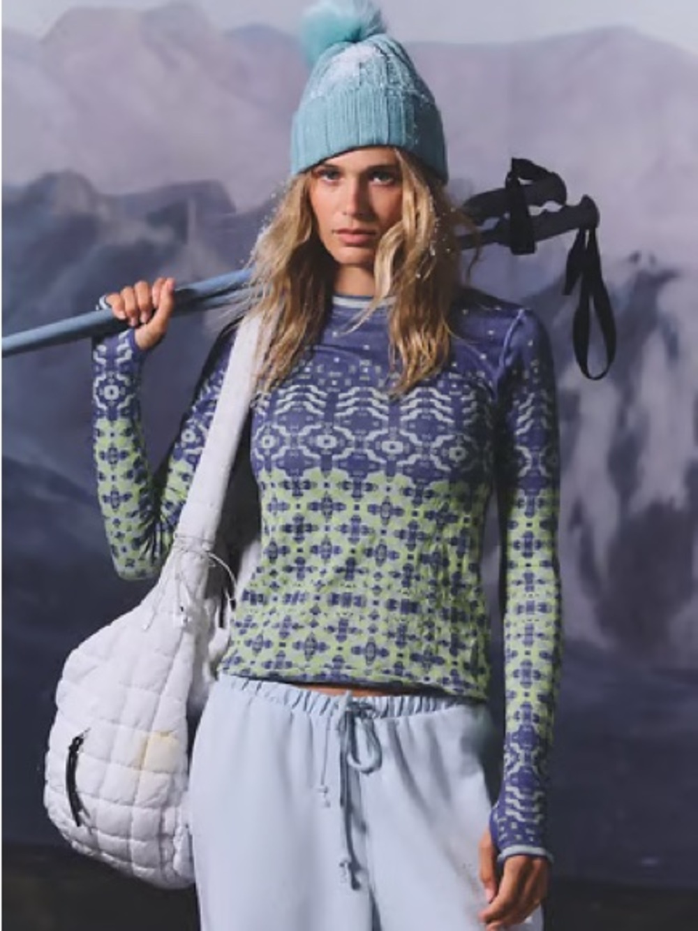 FP Movement by Free People
Myoko Jacquard Thermal Layer Top in Stardust